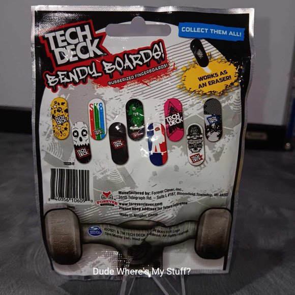 TECH DECK BENDY BOARDS! - BENDY BOARD WITH WORKING WHEELS & 1 MYSTERY ERASER NEW - Picture 2 of 2